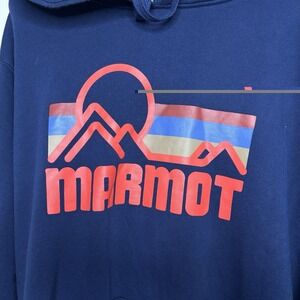 Marmot Coastal Hoodie Sweatshirt 3X Pullover Blue Mountain Graphic Outdoors Gorp